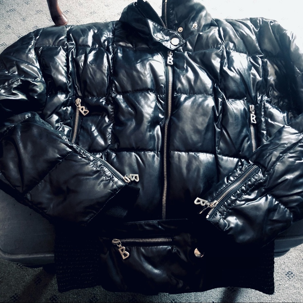 Women’s Winter/Fall Down Bogner Black Ski Jacket Size 8 Silver Hardware RARE!